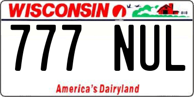 WI license plate 777NUL