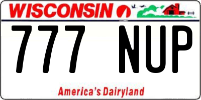 WI license plate 777NUP