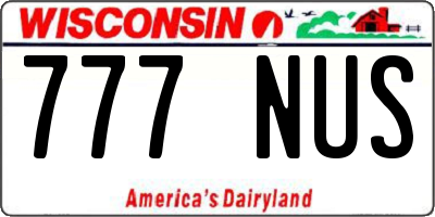 WI license plate 777NUS