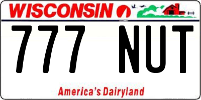 WI license plate 777NUT