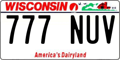 WI license plate 777NUV