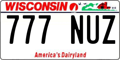 WI license plate 777NUZ