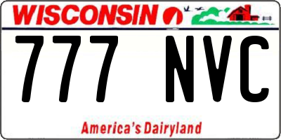 WI license plate 777NVC