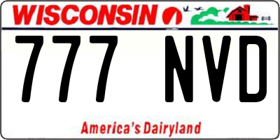 WI license plate 777NVD