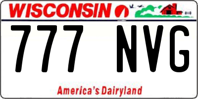 WI license plate 777NVG