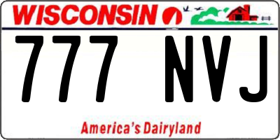 WI license plate 777NVJ
