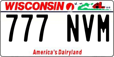 WI license plate 777NVM