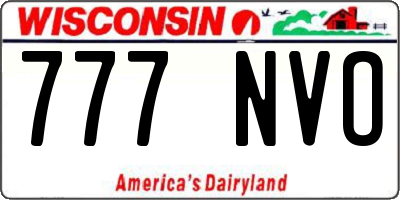 WI license plate 777NVO