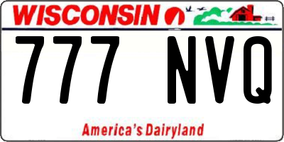 WI license plate 777NVQ