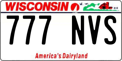 WI license plate 777NVS