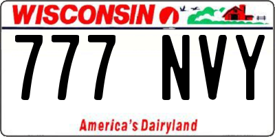 WI license plate 777NVY