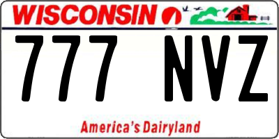 WI license plate 777NVZ