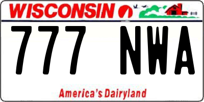 WI license plate 777NWA