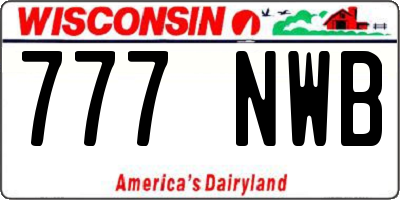 WI license plate 777NWB