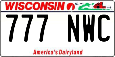 WI license plate 777NWC