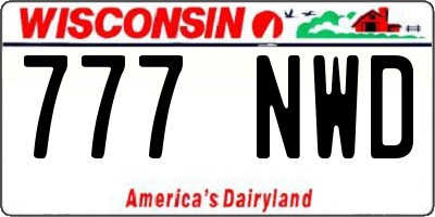 WI license plate 777NWD