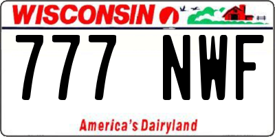 WI license plate 777NWF