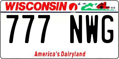 WI license plate 777NWG