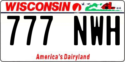 WI license plate 777NWH
