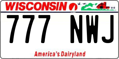 WI license plate 777NWJ
