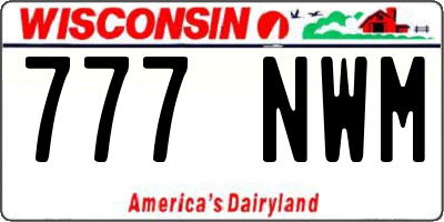 WI license plate 777NWM