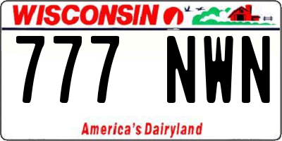 WI license plate 777NWN
