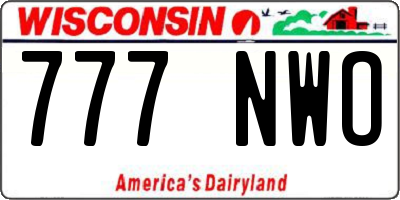 WI license plate 777NWO