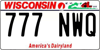 WI license plate 777NWQ