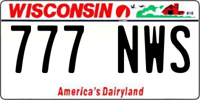 WI license plate 777NWS