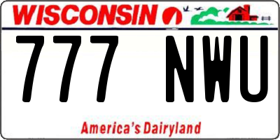 WI license plate 777NWU