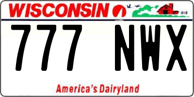 WI license plate 777NWX