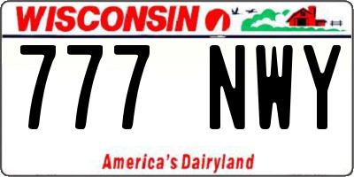 WI license plate 777NWY