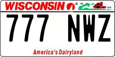 WI license plate 777NWZ