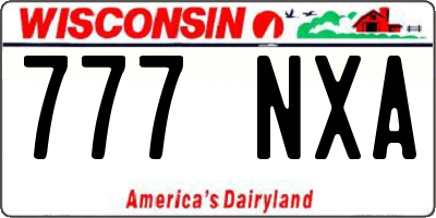 WI license plate 777NXA