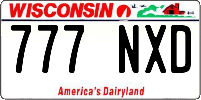 WI license plate 777NXD