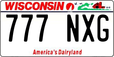 WI license plate 777NXG