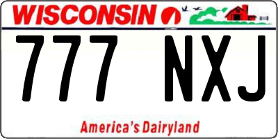 WI license plate 777NXJ
