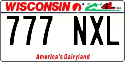 WI license plate 777NXL
