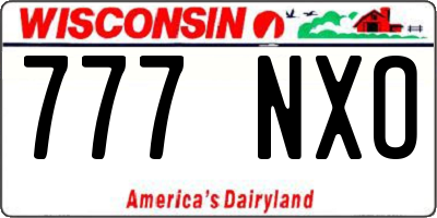 WI license plate 777NXO