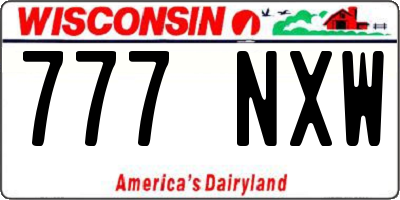WI license plate 777NXW