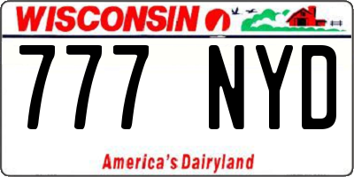 WI license plate 777NYD