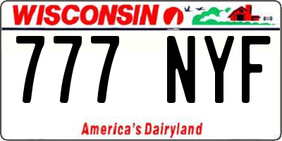 WI license plate 777NYF