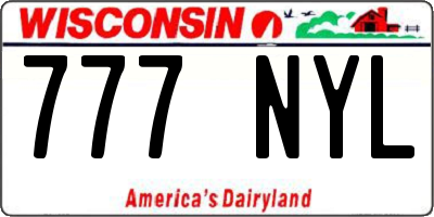 WI license plate 777NYL