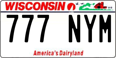 WI license plate 777NYM