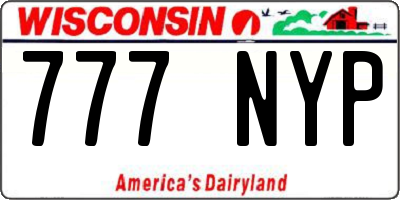WI license plate 777NYP