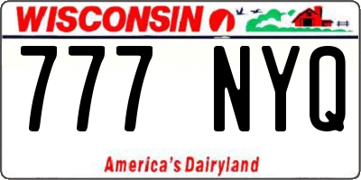 WI license plate 777NYQ
