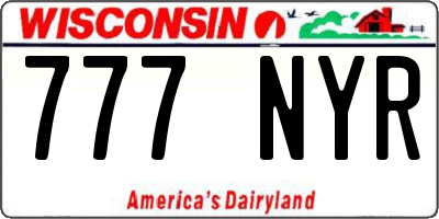 WI license plate 777NYR
