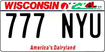 WI license plate 777NYU