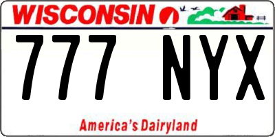 WI license plate 777NYX