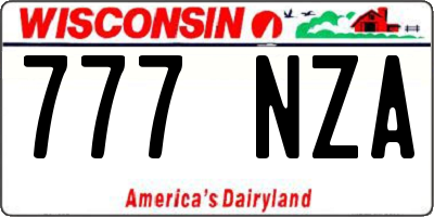 WI license plate 777NZA